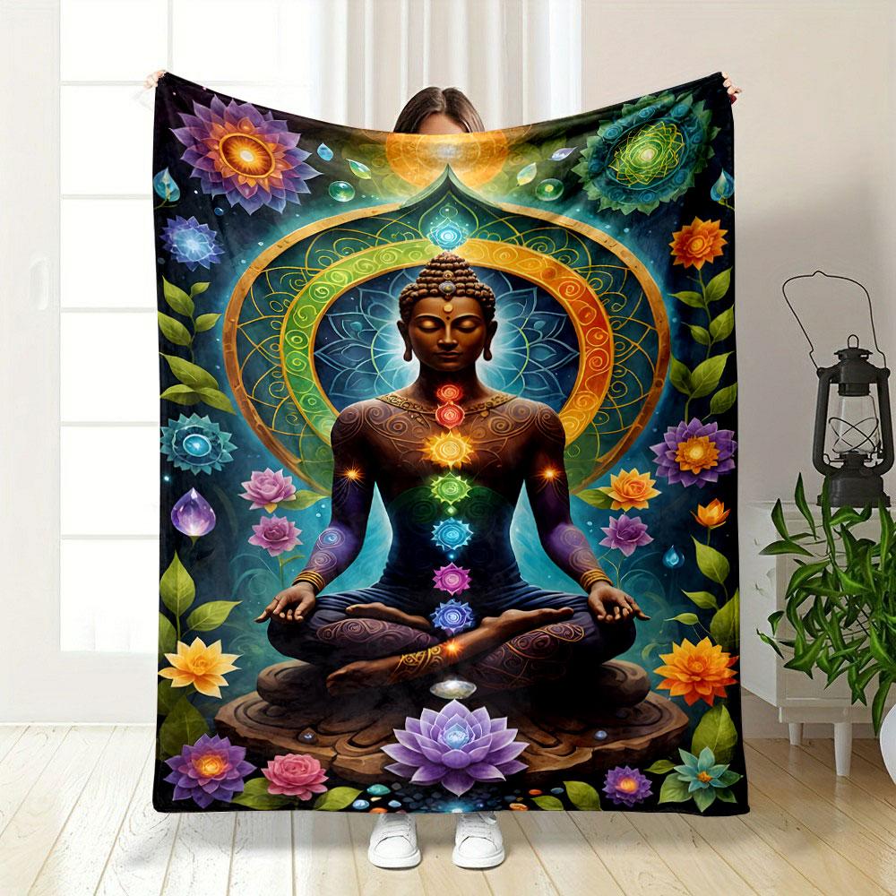 Buddha Čakra Meditační deka Deka do ložnice Deka do obývacího pokoje Pohovka polední přestávka Měkká přehoz pro kamaráda Festivalový dárek