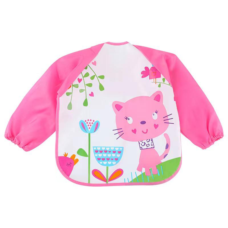 Waterproof Stain-Proof Baby Bib & Art Smock for 1-3 Year Olds – Thin Long-Sleeve Korean Style, Ideal for Summer.
