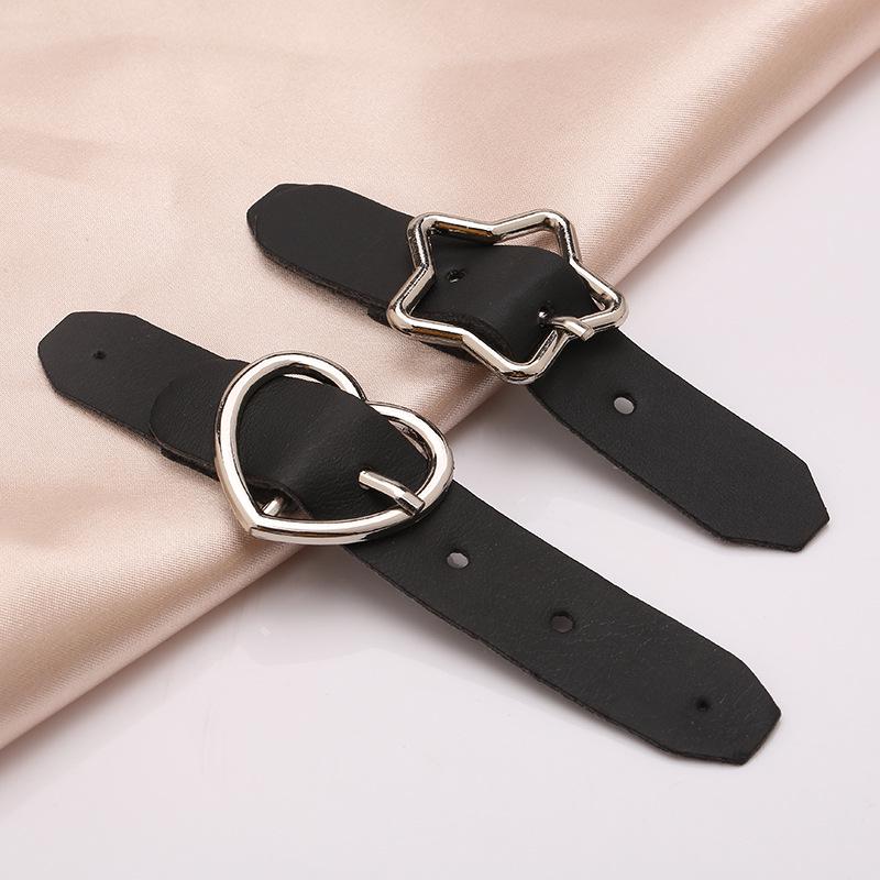 Adjustable PU Leather Buckle Skirt with Star Design