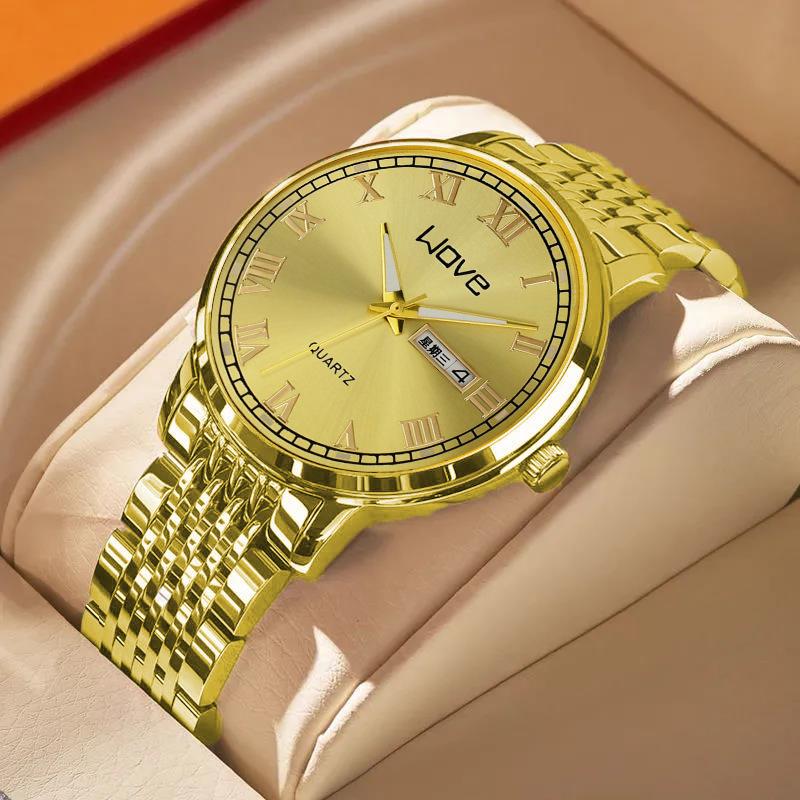 Langjue Men'S Watch Luminous Double Calendar Premium Quartz Watch