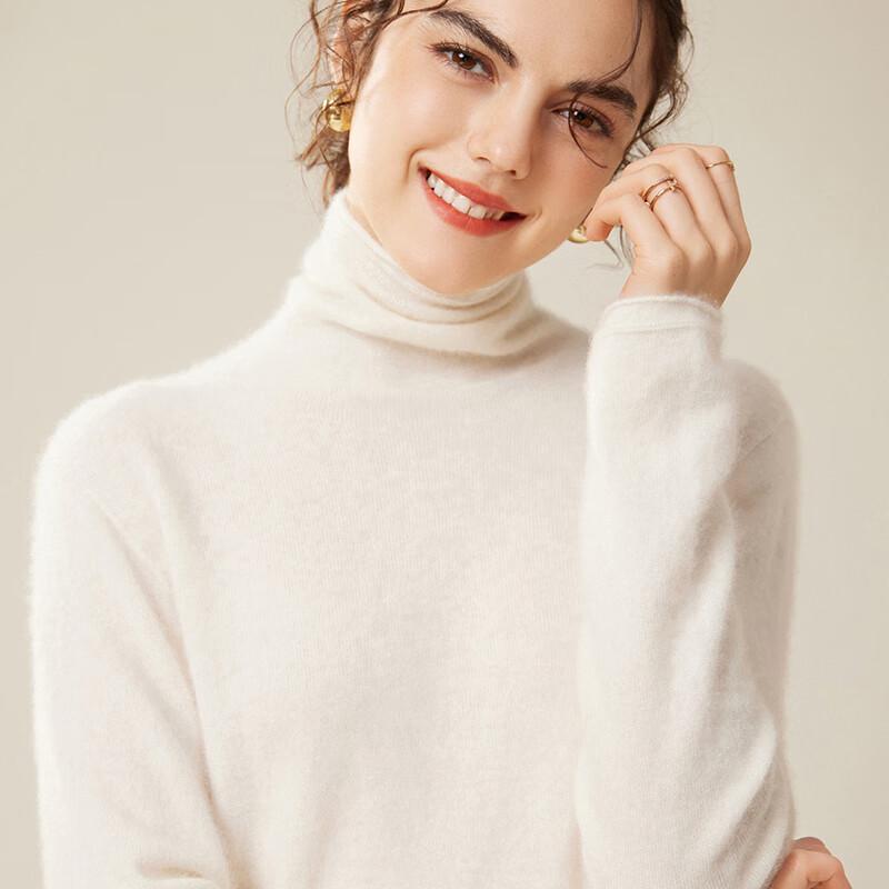 Fanzhen Women's 100% Cashmere Cowl Neck Sweater