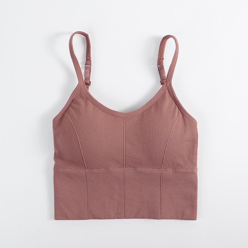 Top a tubino senza schiena a forma di U Kaka alla moda con imbottitura sul petto