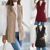 Autumn and Winter Casual Single-breasted Suit Collar Corduroy Vest Jacket for Women