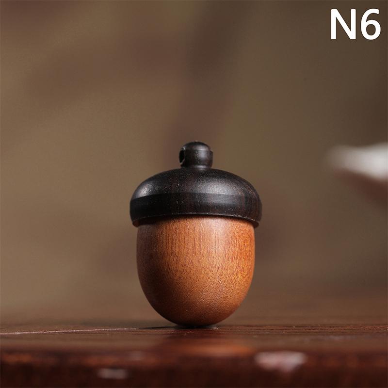 Natural Wood Lotus Shape Perfume Bottle Incense Expanding Mini Sandalwood Portable Sealed Jar Pendant Pomander Container