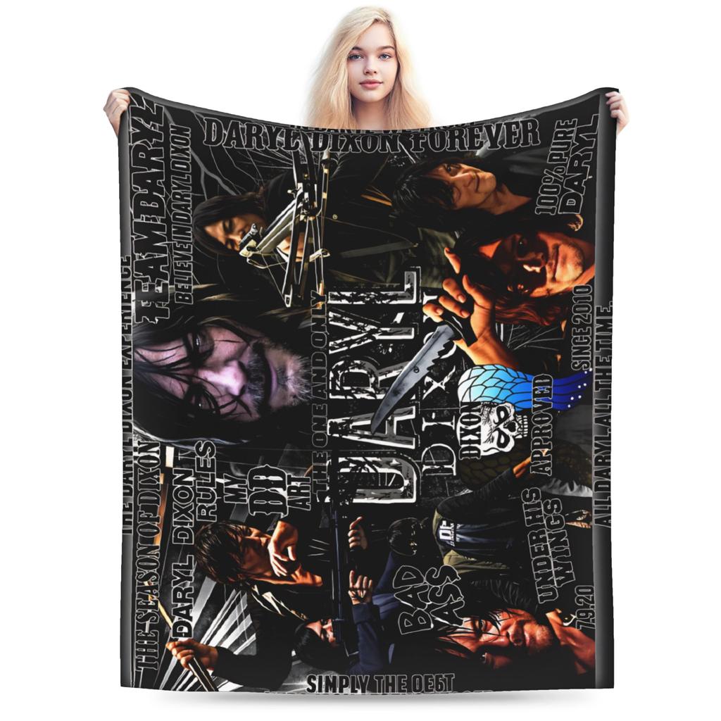 Daryl Dixon Bootleg Vintage  The Walking Dead Flannel Blankets Winter  Super Soft Bedding Throws for Boy Girl Bedspread Sofa Bed