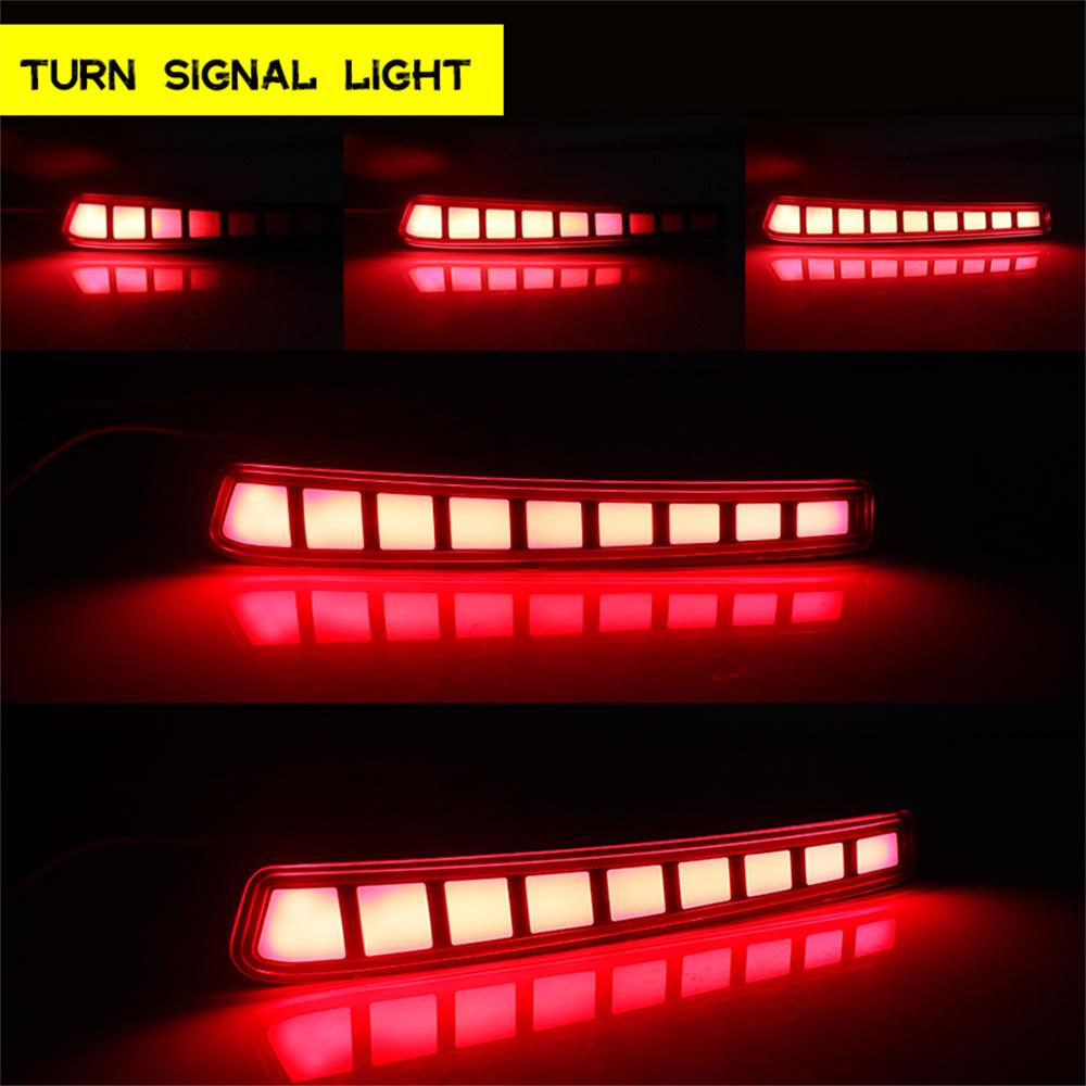 2PCS Red LED Rear Bumper Reflectors Tail Brake Lights For Toyota Corolla 2020-21
