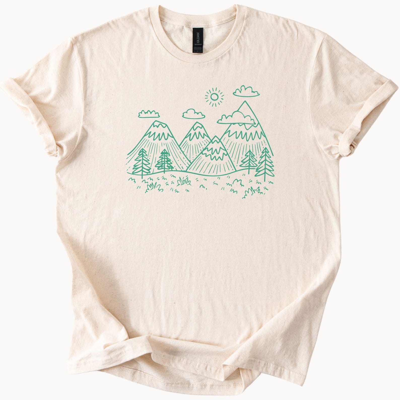 Mountain Landscape TShirt Nature Graphic Tee Outdoors Adventure Top 120