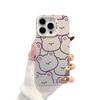Apple 15Promax color silver 14/13/12 new creative line bear color silver mobile phone case 11pro/xs