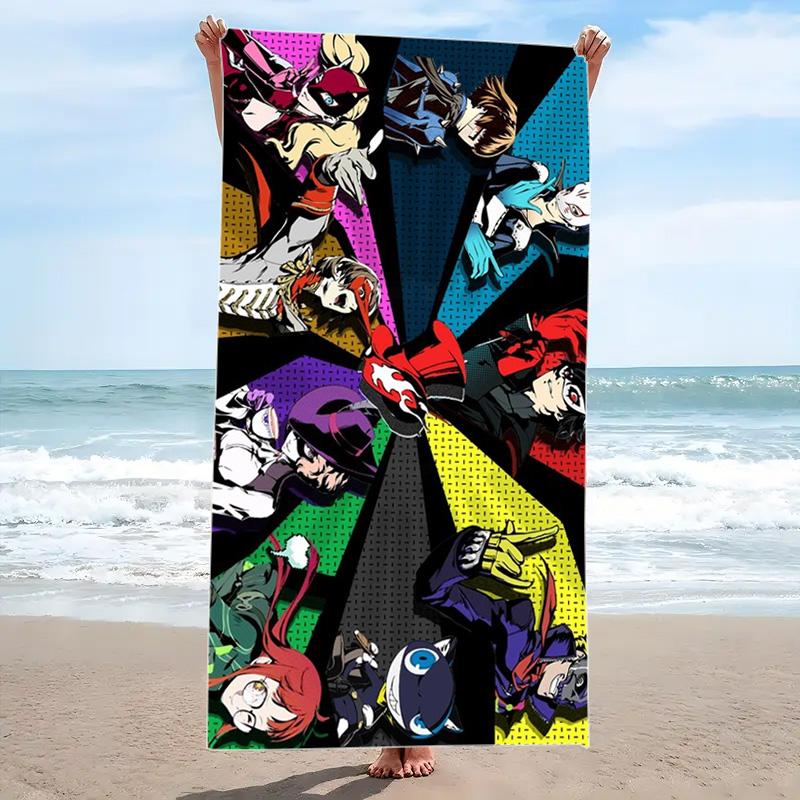 Persona 5 Print Beach Towel, Large Soft Quick Dry Towel for Beach Camping Swimming