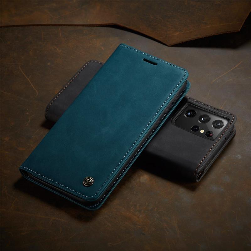 For Samsung Galaxy S21 S22 Ultra Case Leather Magnetic Flip Cover Coque Samsung Galaxy S21+ Plus Etui Galaxy S21 5G Wallet Cases