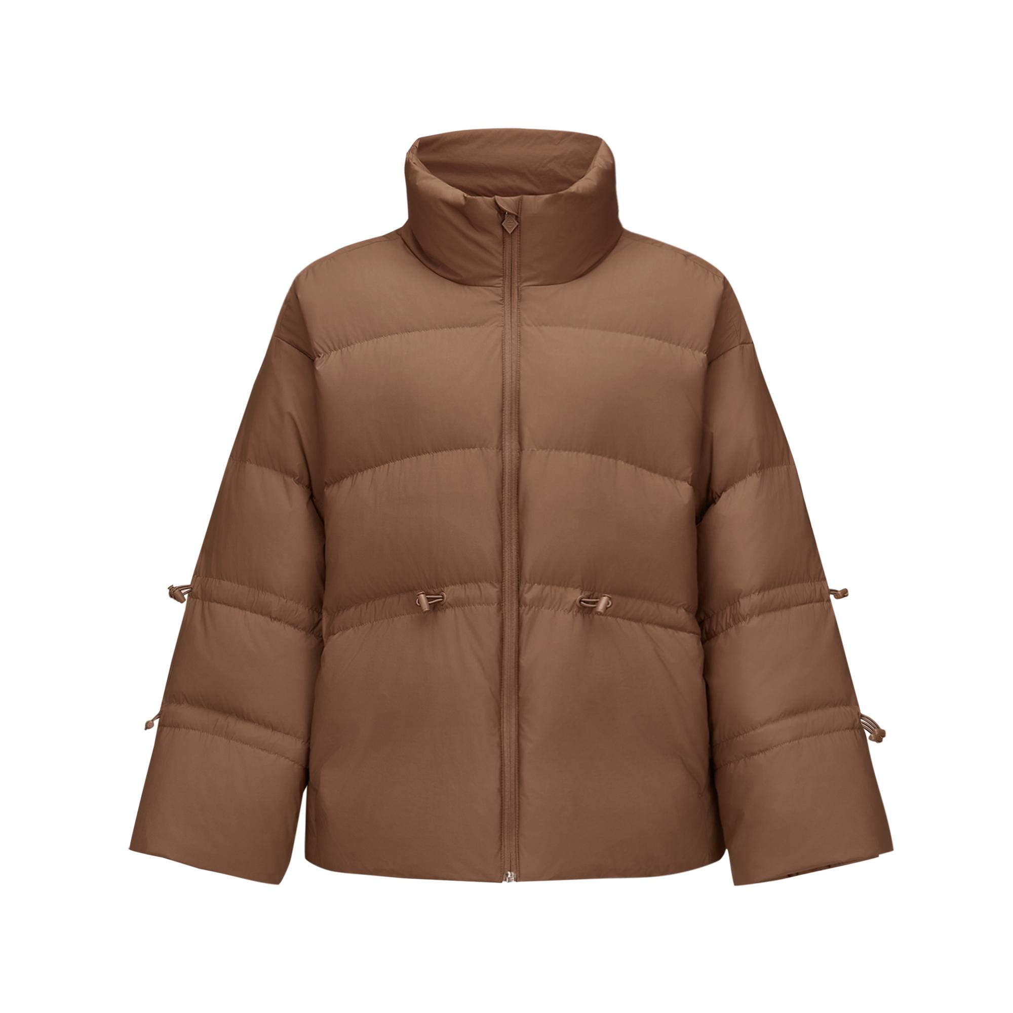 Skechers Comfortable Soft Versatile Solid Color Puffer Jacket Women Outerwear Brown P424W234-01J0 S