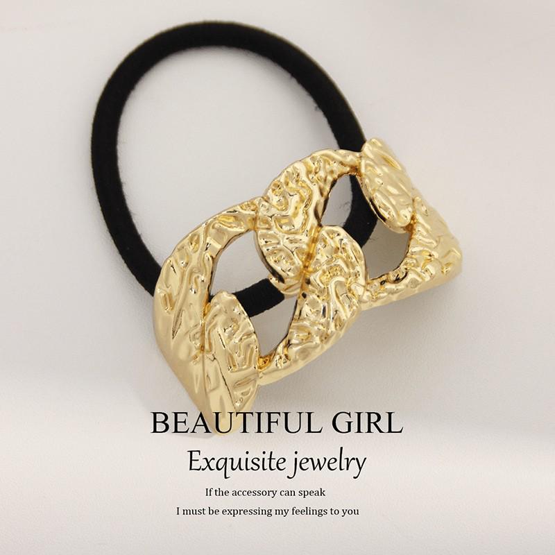 Minimalist Metal Hair Ring - New Korean Style High-End Ponytail Tie Rubber Band.