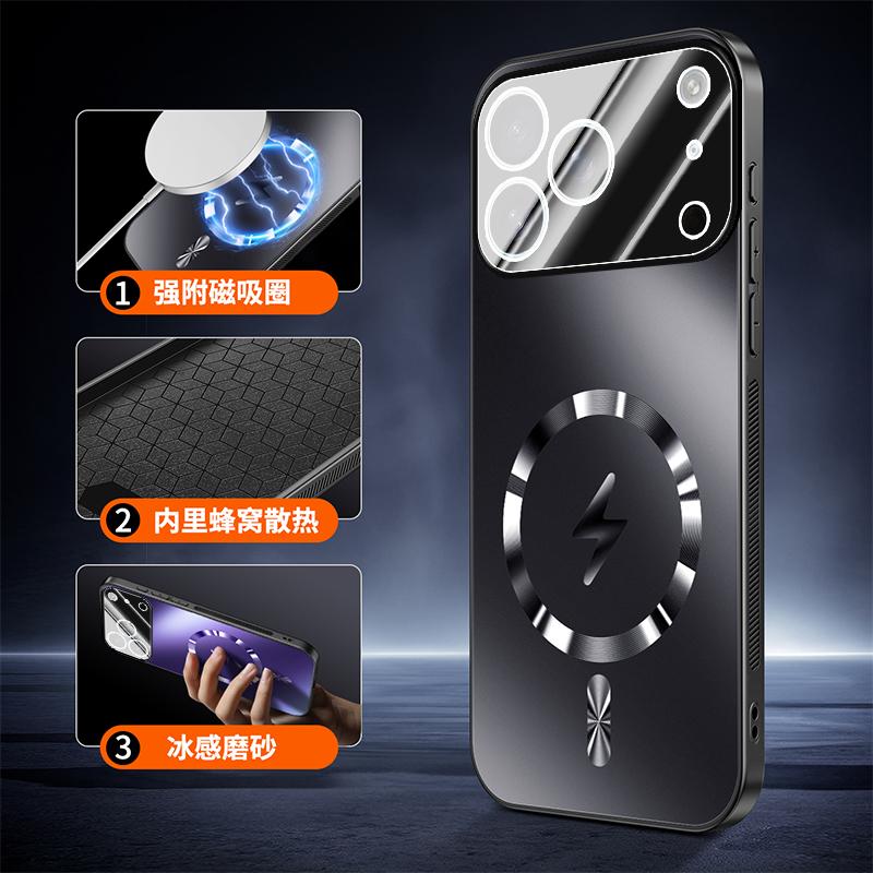 Für Magsafe Kabelloses Laden Matte Frosted Rückseite Hülle für Iphone 17 Pro Max Air Case Magnetischer Kameraobjektiv Filmschutz