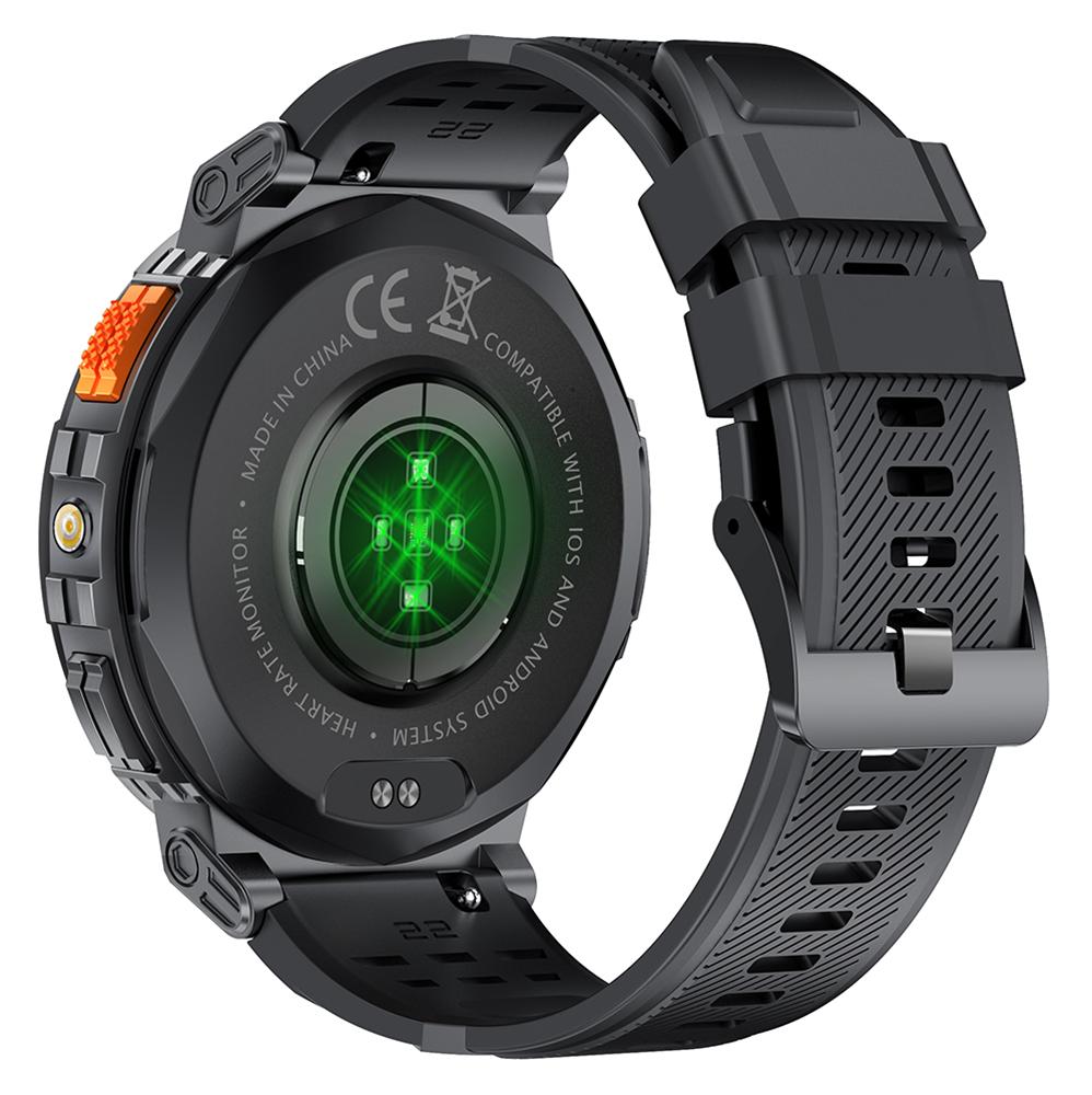 K66 1.85-inch IPS Screen Heart Rate Monitor Bluetooth-compatible Calling Sports Smart Watch with Flashlight