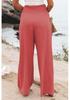 Women's Spring/Summer Cotton Linen Wide-Leg Elastic Waist Pants - Available in Various Colors