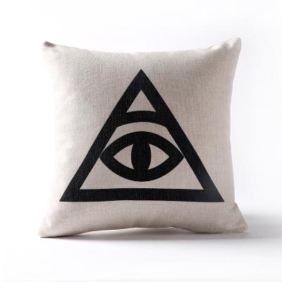 Nordic Fashion Black Geometry Pillow Cover Geometric Triangles Deer Cushion Home Decorative Pillowcase Office Sofa