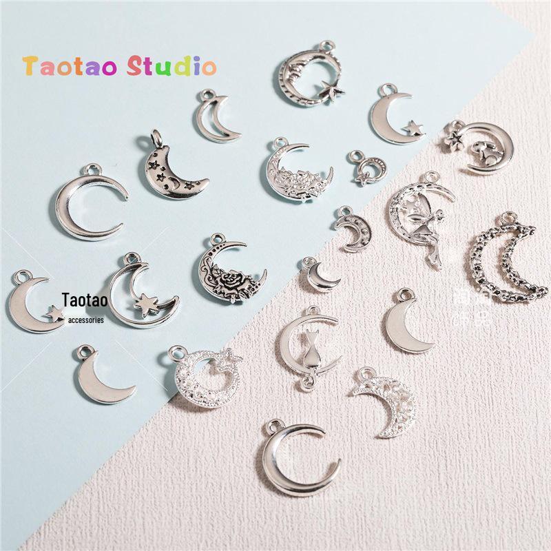 Moon Series Hollow Pendant Charms for DIY Beaded Jewelry