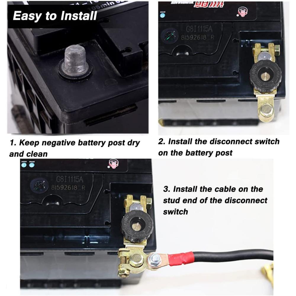 Terminal link Battery Disconnect Switch Durable 12V Battery Cut Off Switch Rotary Black Red Battery Isolator Switch