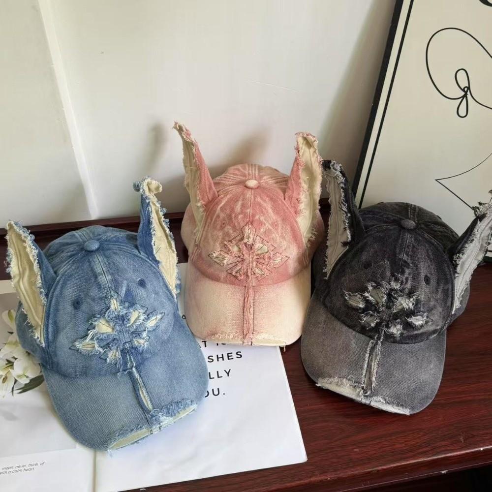 Y2K Distressed Baseball Cap Casual Women's Sun Hat Kawaii Streetwear Hat for Women