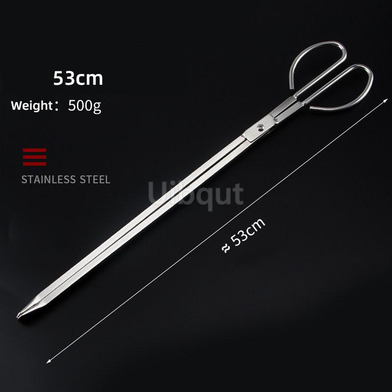 Stainless Steel Fire Tongs Coal Grabber Trash Picker Household Vintage Extended Kitchen Coal Grill Tongs Large and Small Sizes