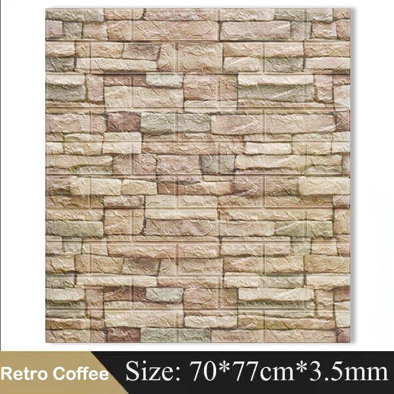 10Pcs 77*70cm 3D Wall Stickers Faux Brick Bedroom Home Decor Waterproof Self Adhesive Living Room Wallpaper