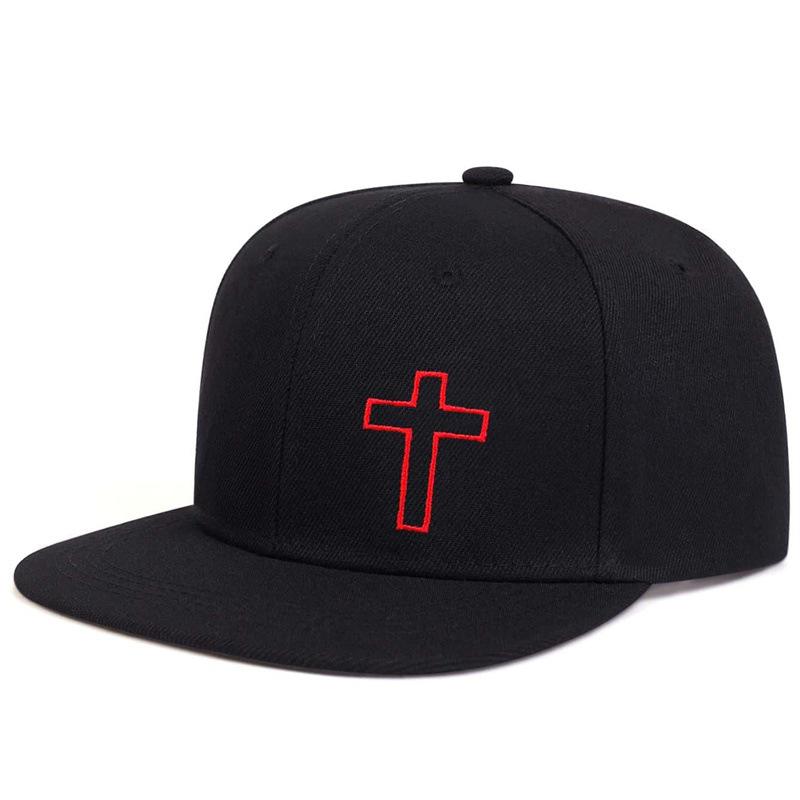 New summer simple embroidery personalized cross baseball cap sunscreen men's and women's soft top versatile cap