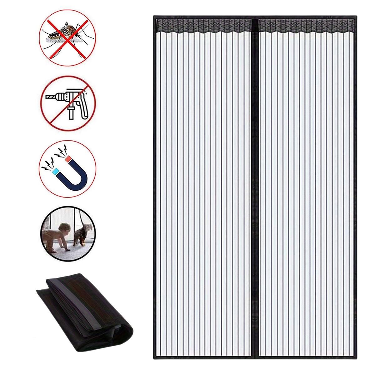 

Магнитная сетчатая штора с липучкой, мягкая москитная сетка, экран для двери, окна, бытовая перегородка, магнитная самоклеящаяся сетка 120x210cm чёрный