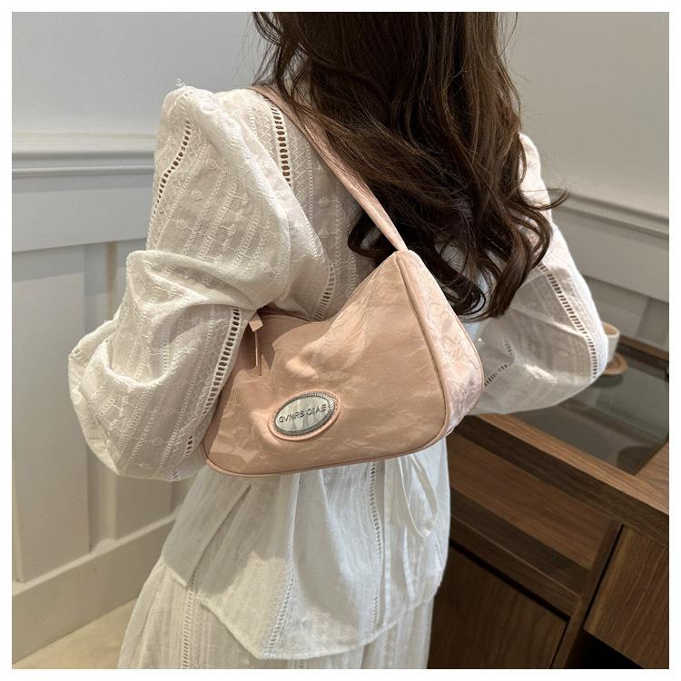 Premium pink underarm women's bag 2025 new portable Internet celebrity explosion shoulder bag fashionable simple dumpling bag