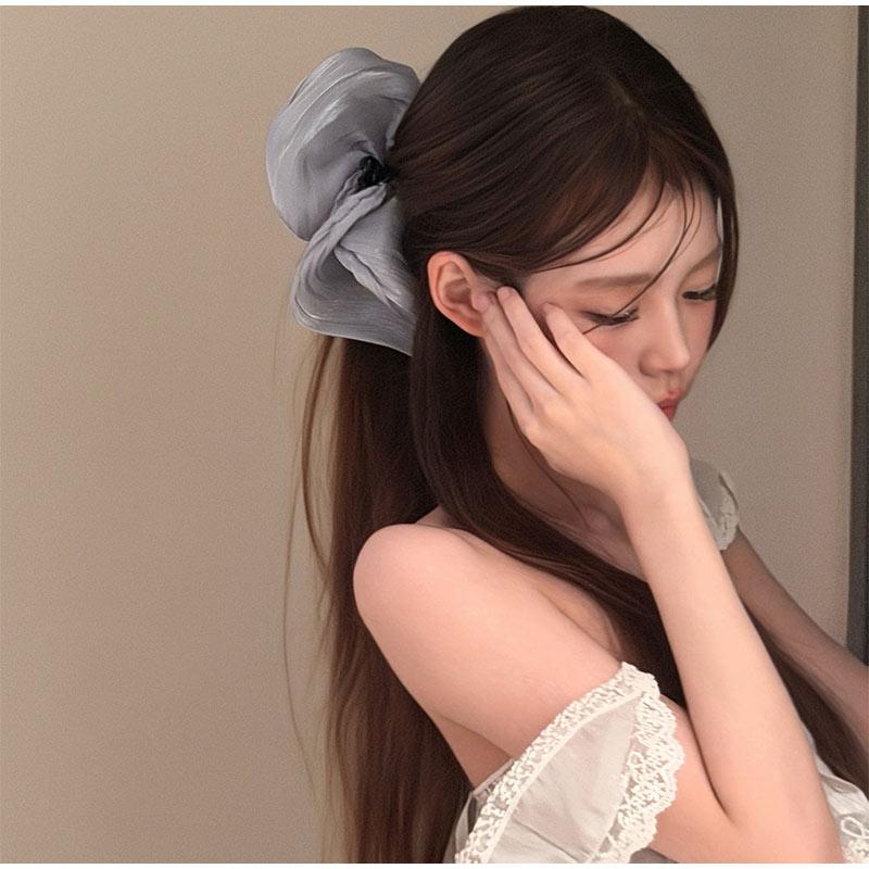 Elegant Hair Barrettes Soft Pleated Chiffon Flower Banana Hair Clips Anti Slip Holder Women Daily Wedding Party Hair Accessories