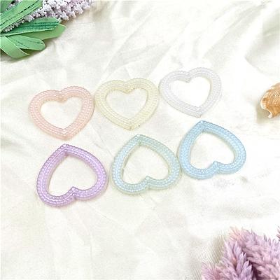 High Quality Large Love Beads 10pcs Macaron Color Vertical Hole Fashion Earrings Necklace DIY Handmade Beaded Accessories Hollowed Out Acrylic
