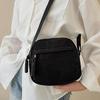 Vintage Harajuku Corduroy Crossbody Bag  Casual Style Handbag Shoulder Bag with Zipper Closure Chic Everyday Use Purse