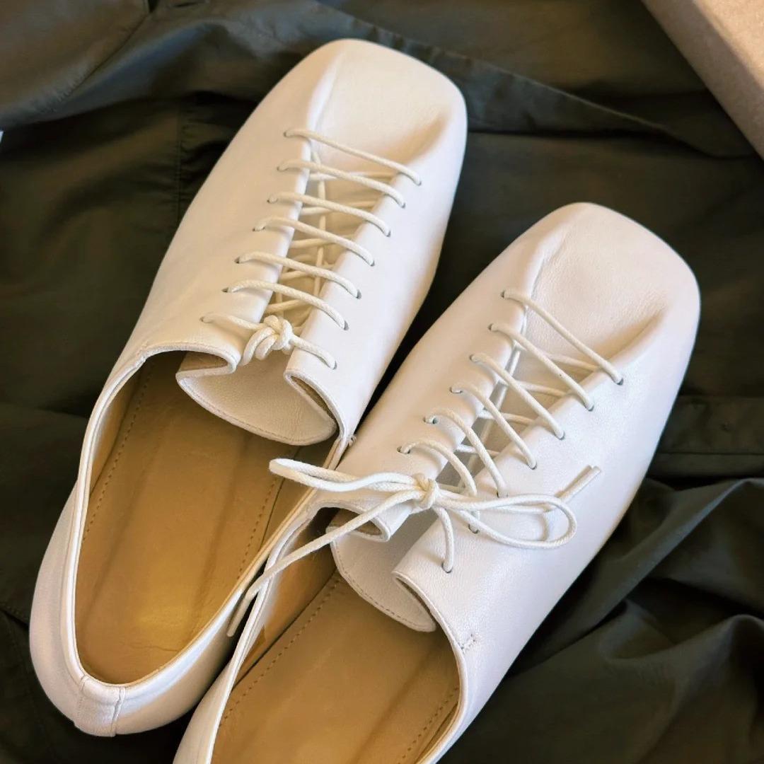 

Жіночі одноколірні туфлі з м’якою підошвою в стилі ретро, ​​на шнурівці, легкі зручні лофери Sapatos Femininos 37 бежевий