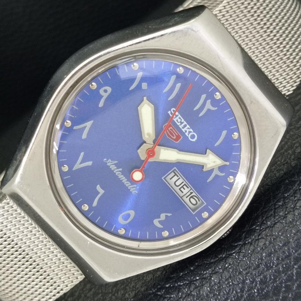 

ВИНТАЖНЫЕ МУЖСКИЕ АВТОМАТИЧЕСКИЕ ЧАСЫ SEIKO 5 6309A ЯПОНИЯ С АРАБСКИМ СИНИМ ЦИФЕРБЛАТОМ a702658-1 R209-a702658