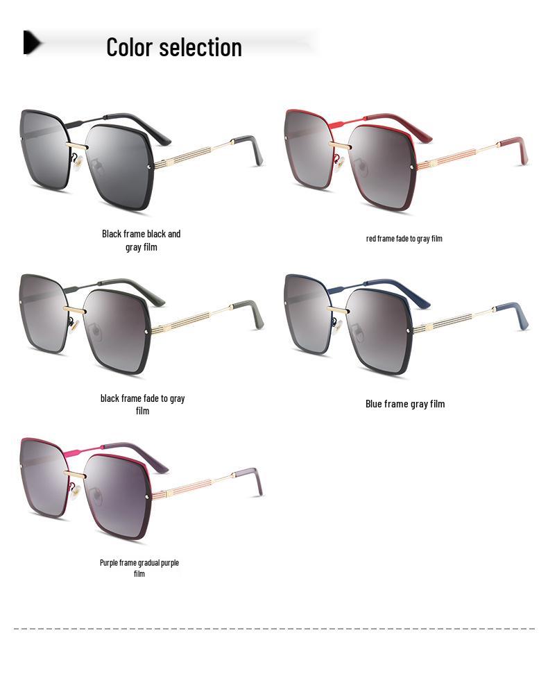New Women's Polarized Sunglasses - Fashionable European and American Street Style Metal Trend