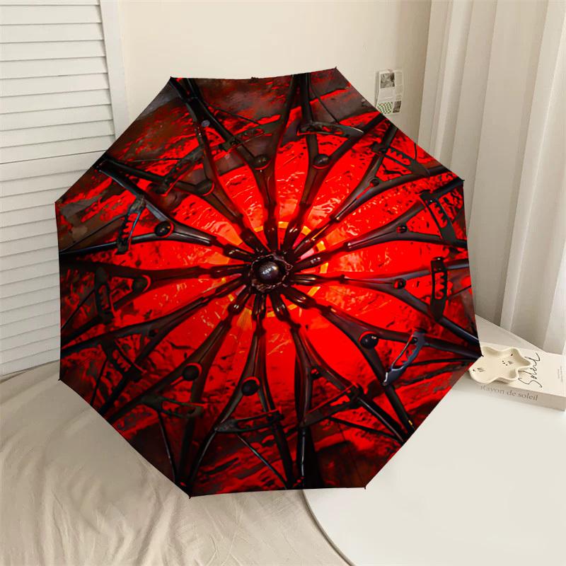 

1PC spider web Umbrella-8-Rib Reinforced, Automatic Open, Lightweight & Durable, Cute Fashion Accessory for Outdoor-T206