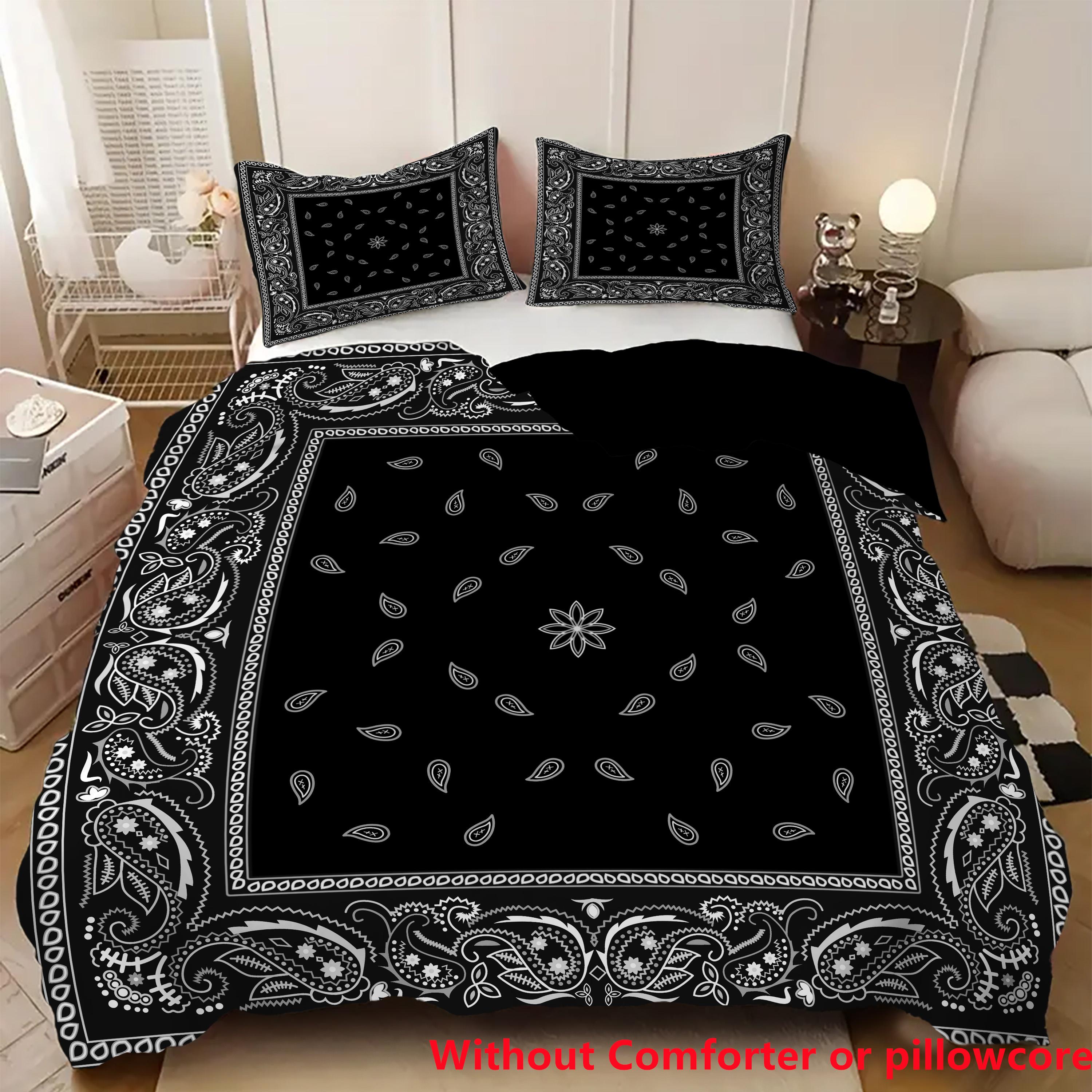 

Paisley Mandala 3D Print Black Red Duvet Cover Set Bohemian Style Double For Adults Queen King Size Bedding Set With Pillowcase 135x200cm 2pcs