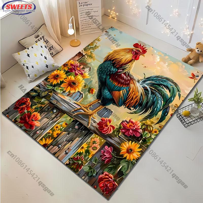 Cozy Chickens and Chicks Farm-Themed Rug for Home carpet for home sofa bedroom, gift mat