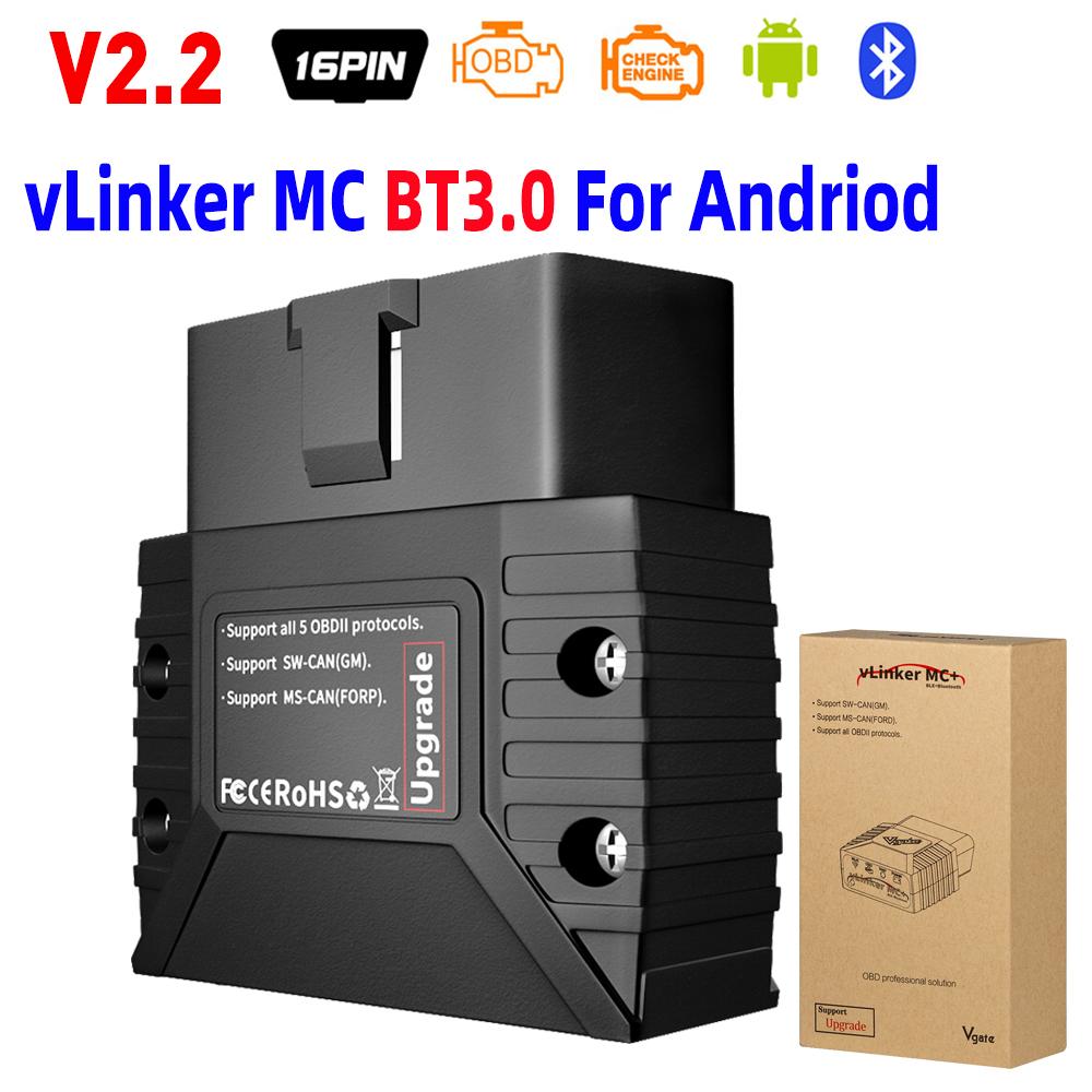 Vgate vLinker MC+ ELM327 OBD scanner Fault Code Reader OBDII Code Scanner Car Check Engine Light for iOS/Android Diagnostic Tool VLinker MC BT 3.0