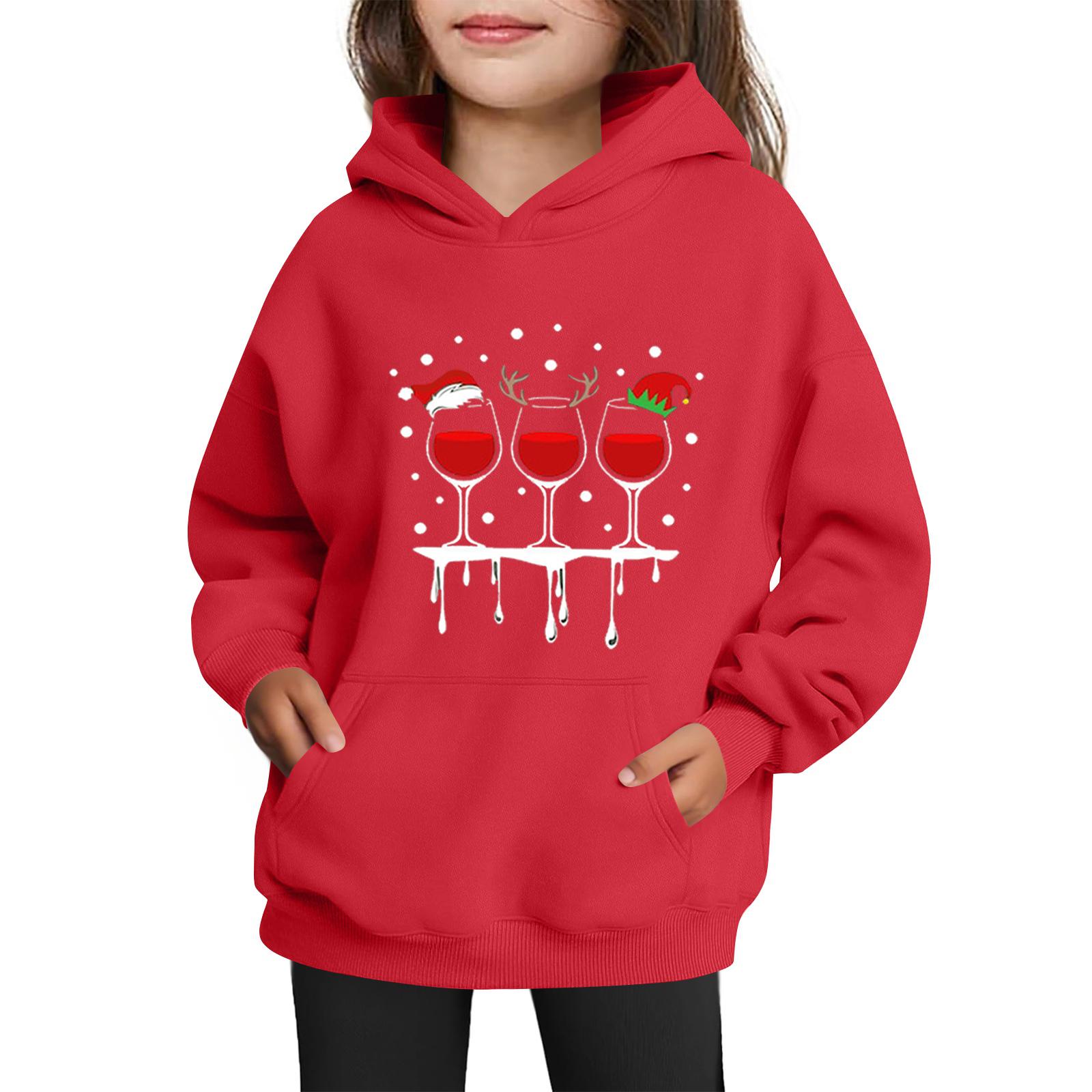 

Sweatshirts For Teen Girls Hoodies Long Sleeve Drawstring Pullover Cute Printed Oversized Hoodie Christmas 110