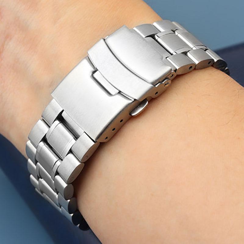 24*16mm Lug End Stainless Steel Watchband for Casio G-SHOCK GST-B200 GST-B200D Series Watches Men's Strap Silver Black Bracelet