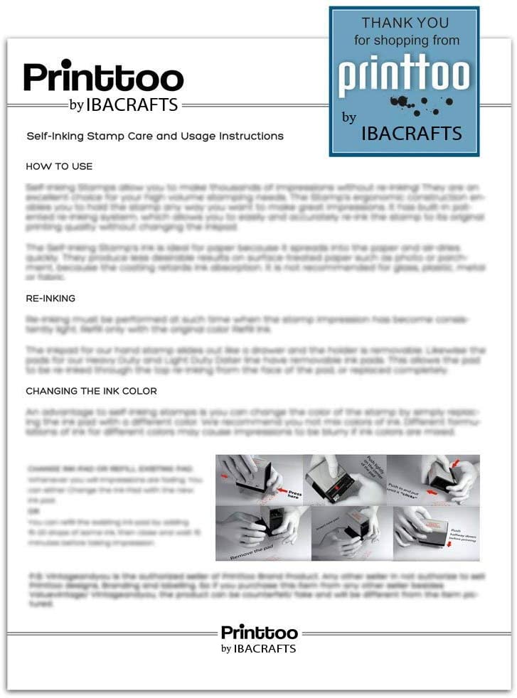 Printtoo Dater Stamp Self Inking With Sent By Text Date Rubber Stamp Office