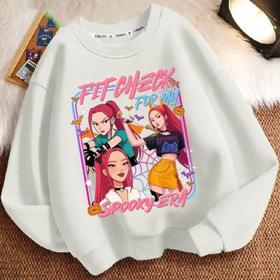 Children's Loose Witch Hunt Team Hoodies for Autumn and Winter, Casual Round-neck Long-sleeved Hoodies for Boys and Girls