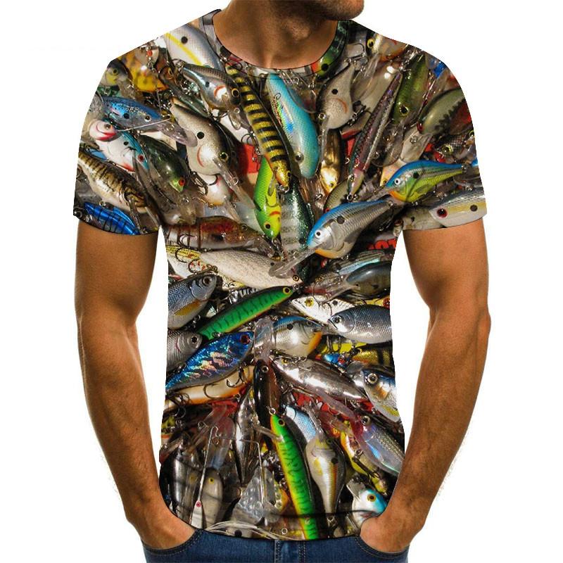 Funny Fishing 3D Print T-Shirts Men Women Short Sleeve T Shirt Hip Hop Streetwear Oversized Harajuku Y2k Tops Tees Kids Clothing