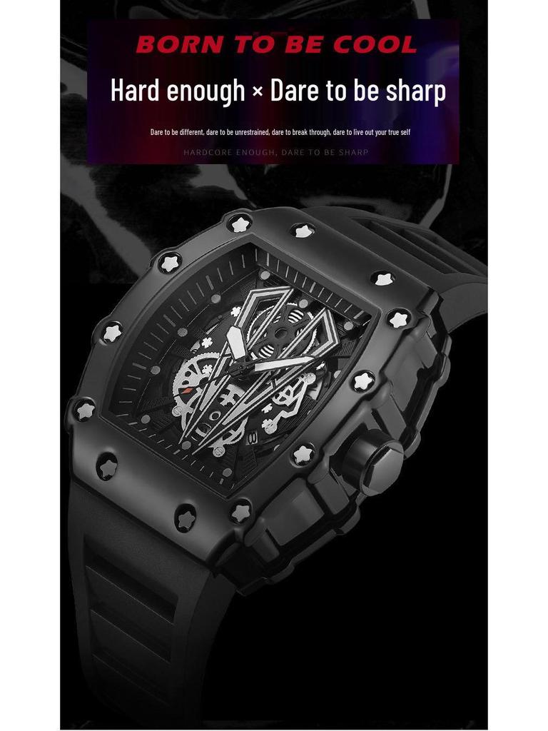 Large Dial Men's Automatic Quartz Watch, Luminous & Waterproof