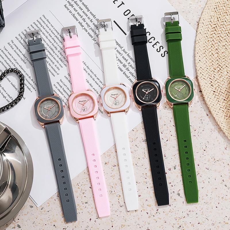 Women's Square Watch Casual Silicone Quartz Wristwatch Girls Clock Gift