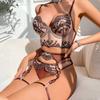 French  Embroidery Flower Soft Steel Ring Lace Bra Set Underwear