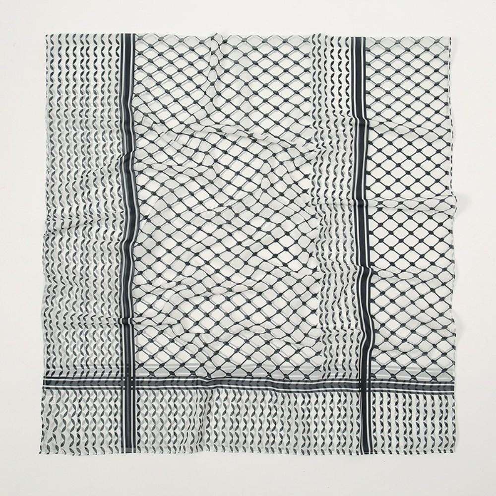 Long Chiffon Hijab Scarf Plaid Print Islamic Headscarf Fashion Keffiyel Headscarf  Party