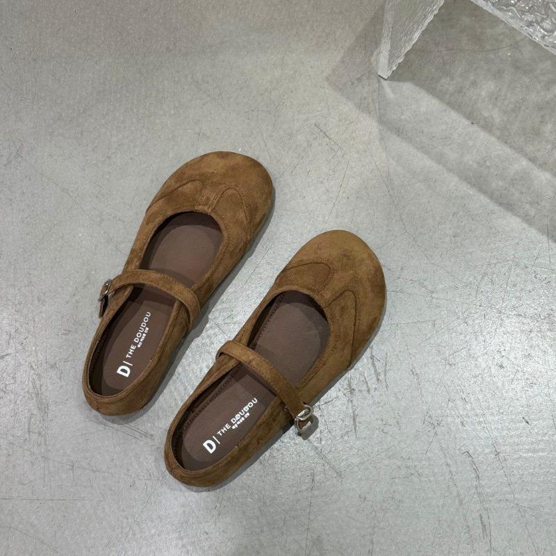 Fashion New Style Women's Autumn Women Flat Shoes Fashion Round Toe Ladie Ballerinas Shoes Soft Flat Heel Outdoor Casual Mary Jane Shoes