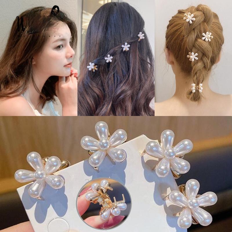 Mini Pearl Hair Claw For Women Girls Retro Flower Crab Claw Clip Small Hairpins Hair Crab Girl Hair Accessories