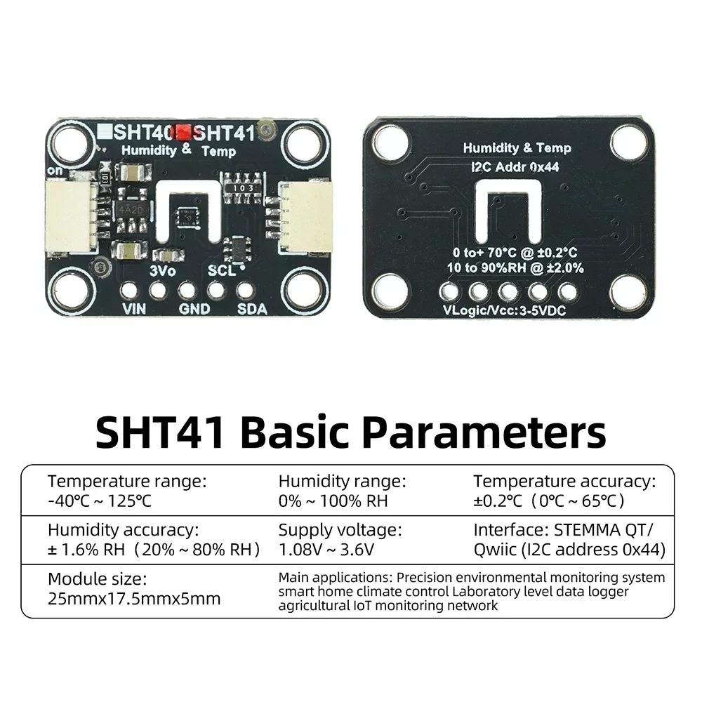 SHT41/SHT45 temperature and humidity sensor module compatible suitable STEMMA QT Qwiic interface For Environmental medical